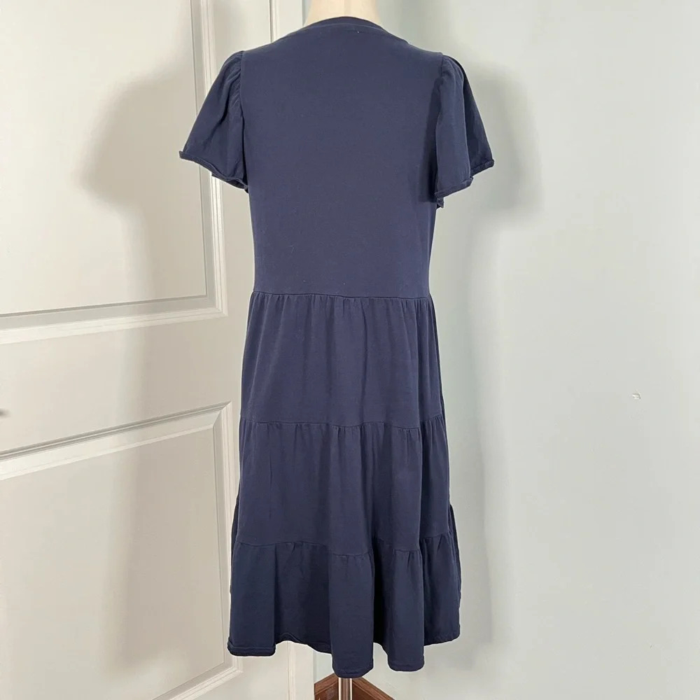 J.Crew Navy Knit broken-in jersey tiered mini dress size XS - Picture 5 of 8